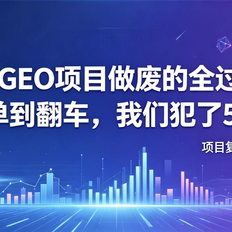 一个GEO项目做废的全过程:从签单到翻车,我们犯了5个错!