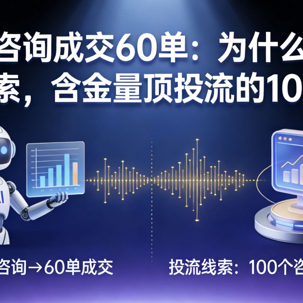 100个咨询成交60单:为什么AI带来的线索,含金量顶投流的100倍?
