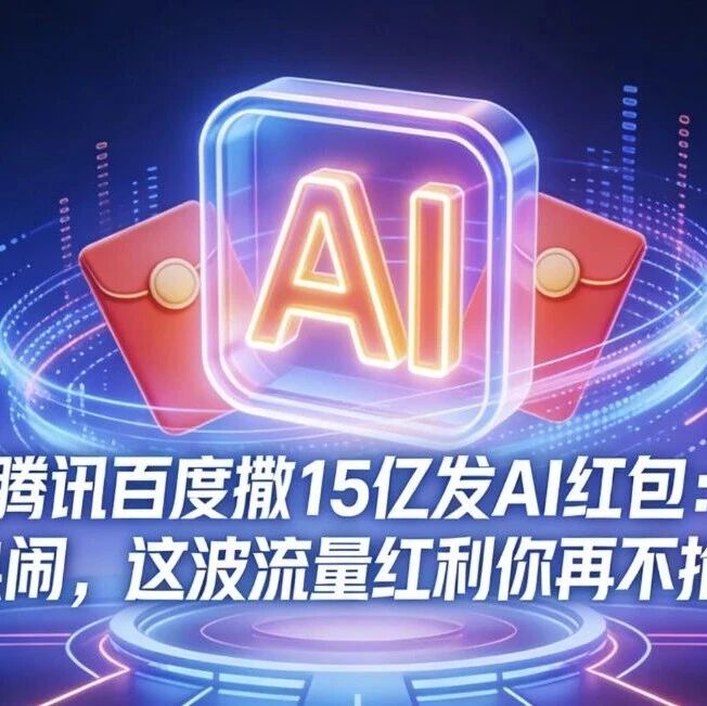 腾讯百度撒15亿发AI红包：别只看热闹，这波流量红利你再不抢就晚了！
