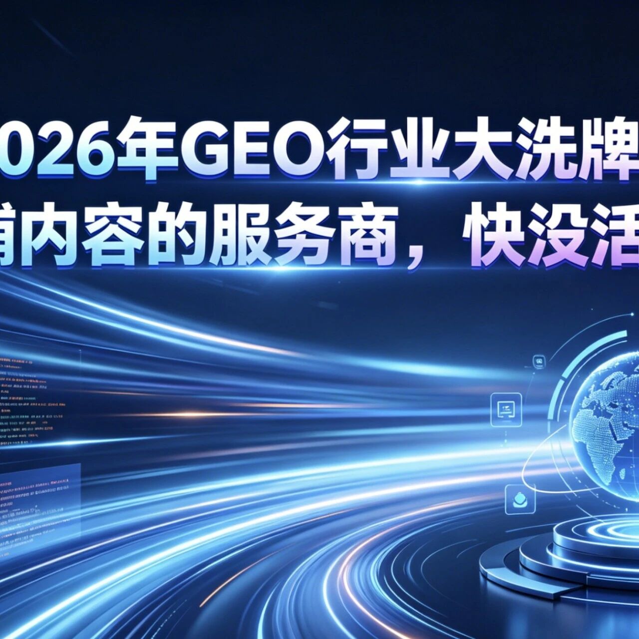 2026年GEO行业大洗牌:只会铺内容的服务商,快没活路了!