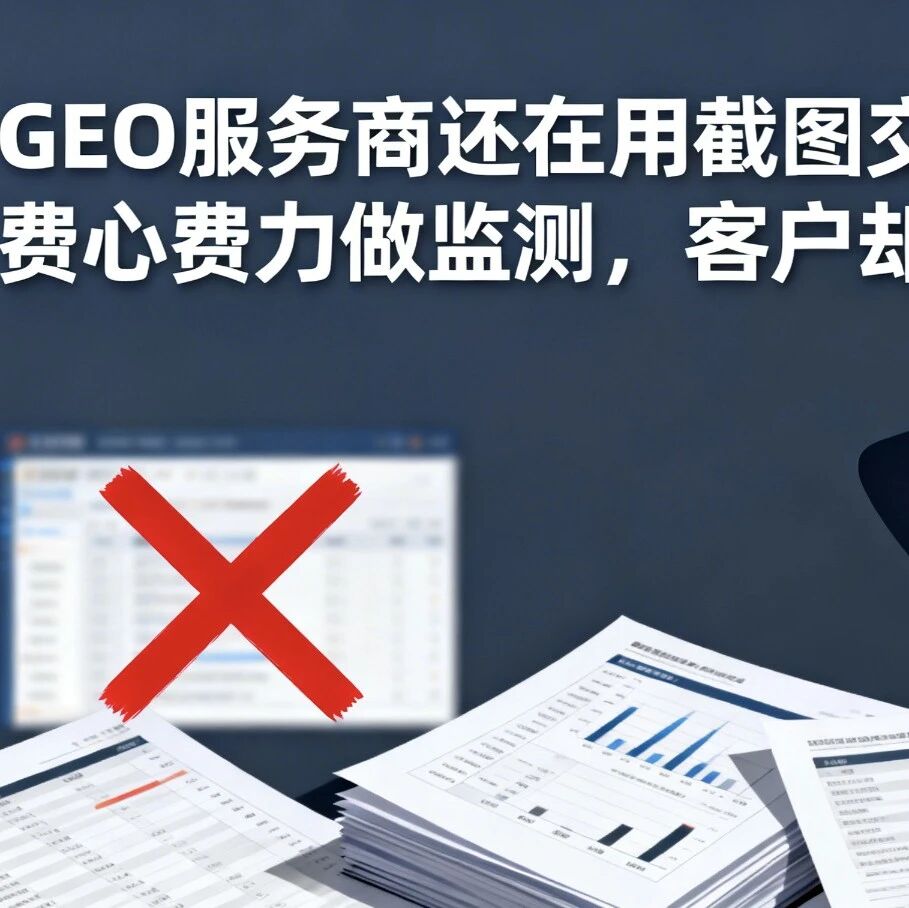 GEO服务商还在用截图交差?你做的监测报告,客户根本不认可
