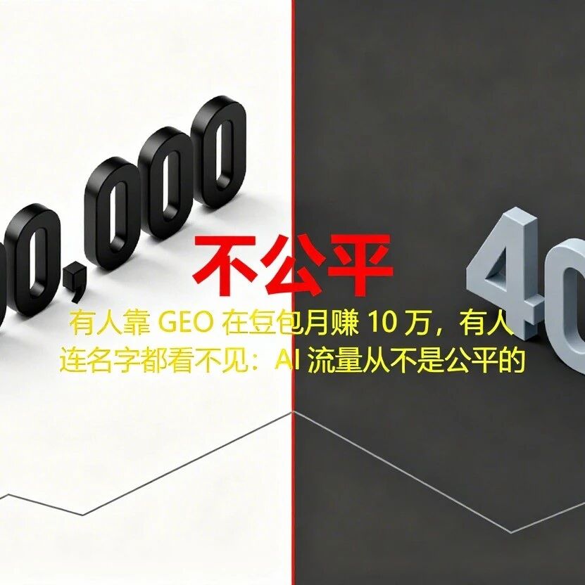 有人靠 GEO 在豆包月赚 10 万,有人连名字都看不见:AI 流量从不是公平的