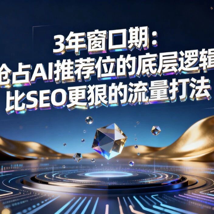 3年GEO窗口期：一文讲清AI推荐的底层逻辑，比SEO更狠的流量打法